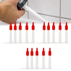 15set Silicone Tube Nozzle Cap Kit Replacement Tips Caulk With Red Nozzle Cartridge Caulking Tool Glue Tip Spare Parts