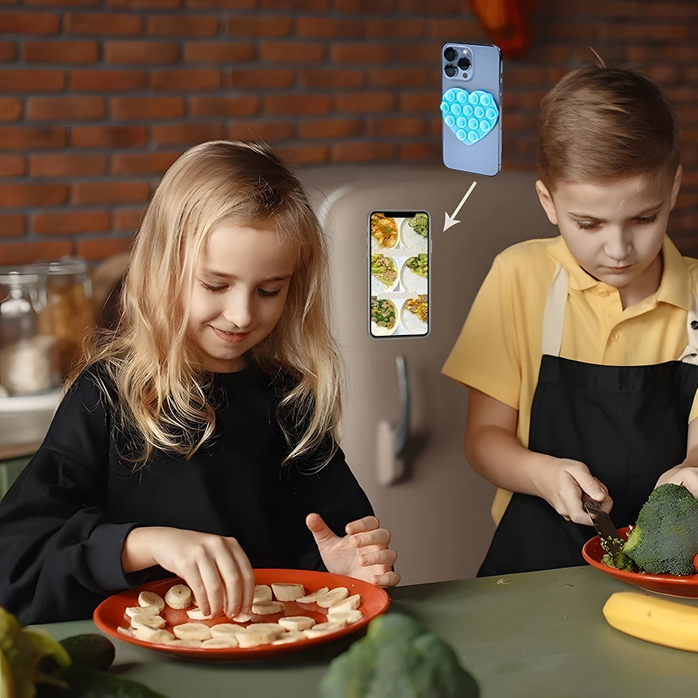 سيليكون شفط شكل قلب شفط كأس قوس الوجهين مصاصة مصاصة امتزاز قوي الهاتف المحمول قابل للغسل شفط كأس