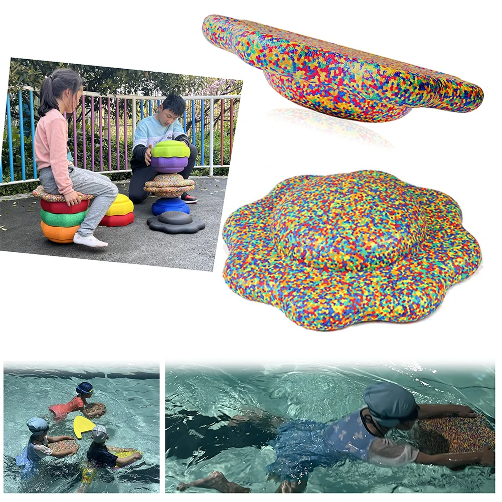 Balance Training Board Non-slip Stability Board Flower Shape Balance Stepping Stones Multi-Function for Kids Adults