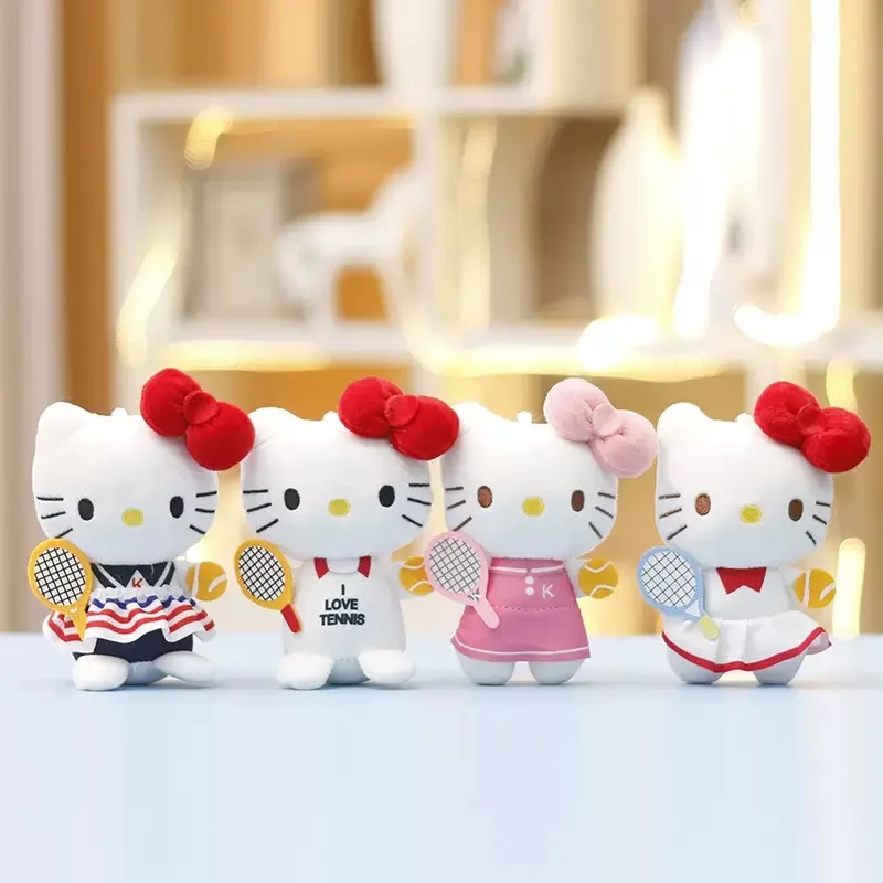 

Sanrio Hello Kitty Tennis Sports Series Plush Keychain Backpack In-Vehicle Hanging Ornaments Waist Decorate Friend Birthday Gift