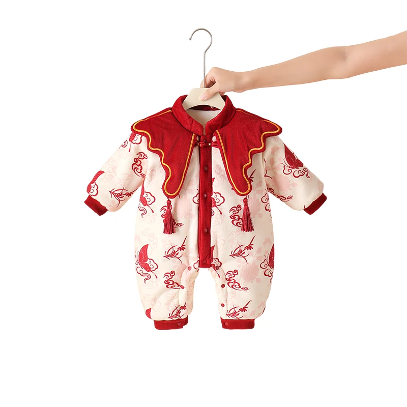 Tenue du nouvel an pour bébé, combinaison d'hiver en coton doublé de Fce, vêtements pour nouveau-né, chaud et neutre, T-irt Long Sve