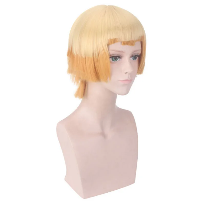 شعر مستعار أنيمي كوسبلاي يامادا جينيا مع شعر مستعار على شكل شخصية متدرجة معانقة للوجه