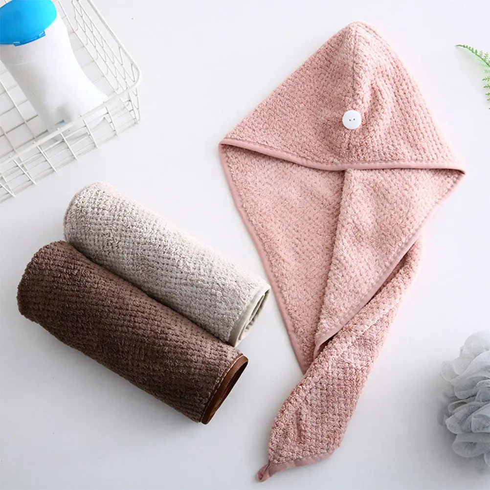 3Pcs Dry Hair Cap Quick Drying Towel Wrap for Long Curly Straight Dyed Perm Hair Super Absorbent Soft Lightweight Travel Home