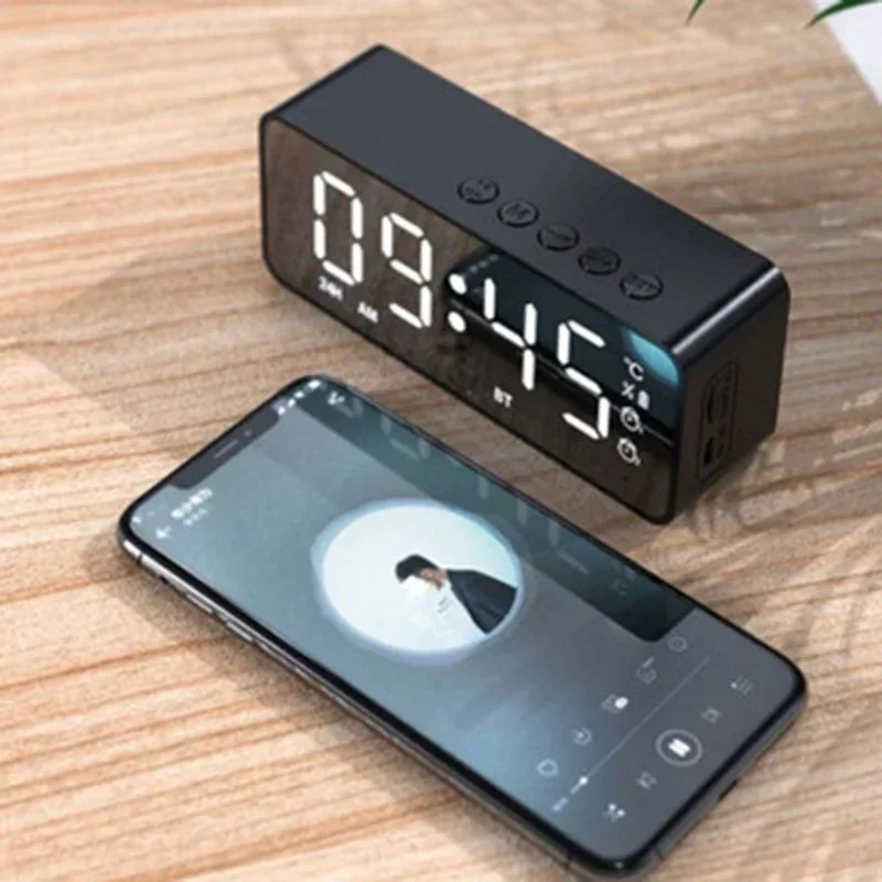 Digital Alarm Clock Temperature and Date Week Display Night Mode Table Clock Voice Control 12/24H Electronic LED Alarm Clocks