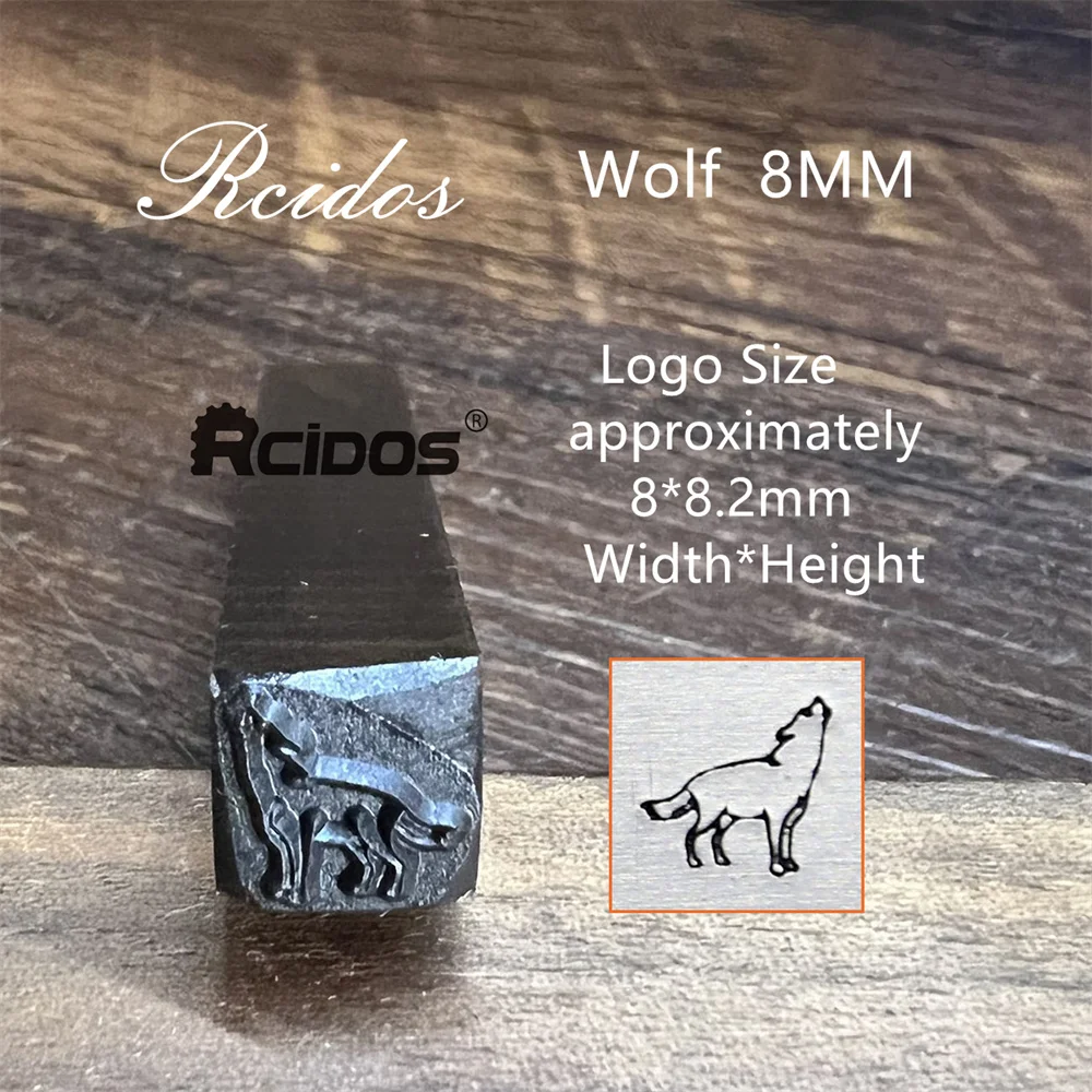 Wolf Design Stamp 8x8.2mm,RCIDOS DIY Bracelet/jewelry symbols steel stamp