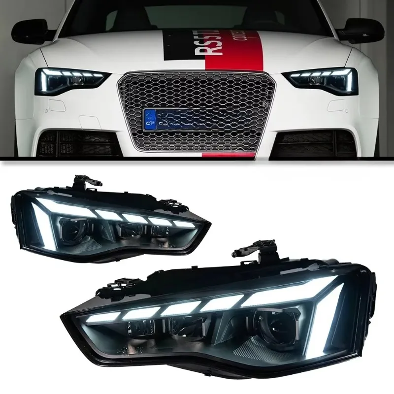26 Style2 PCS Car Lights For Audi A5 LED Headlight 2012-2016 S5 LED Head Lamp Projector Lens Animation DRL Front Automotive Acce