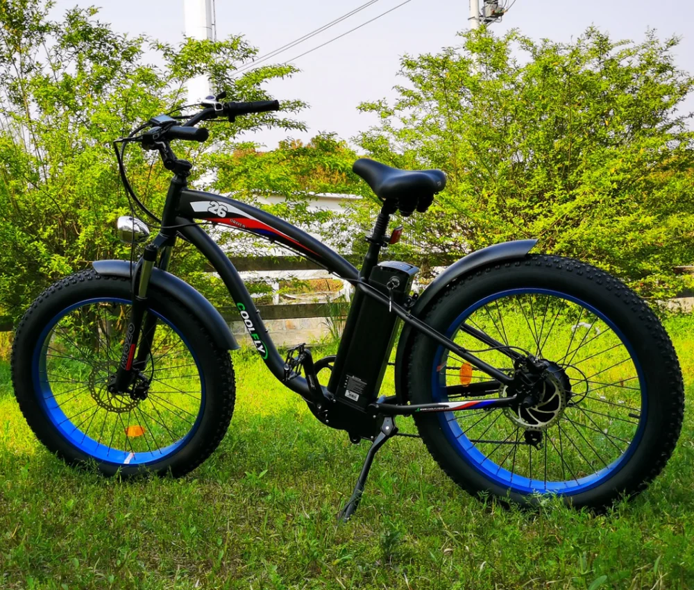 

2024 COOLFLY exceptional quality 26inch fat tires 48V 750w 1000w electric mountain snow bike 48v13ah with CE en15194 e bicycle