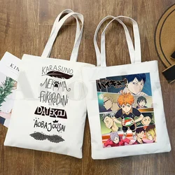 Haikyuu Haikyu Manga Nishinoya Yuu Oikawa Tooru Graphic Cartoon Print Shopping Bags Girls Fashion Casual Pacakge Hand Bag