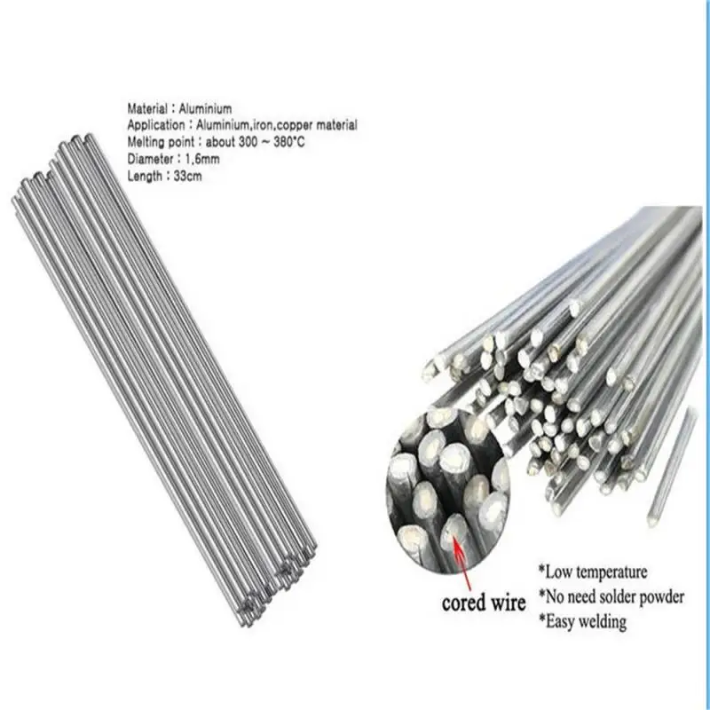 Low Temperature Easy Melt Aluminum Universal Silver Welding Rod Cored Wire 1.6mm Rod Solder No Need Solder Powder Weld Bar