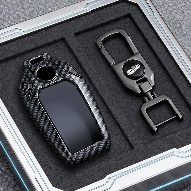 ABS Carbon Fiber Style for BMW I12 730 740 750 760 G11 G12 G20 G30 7 Series LCD Display Touch Screen Remote Car Key Case Cover