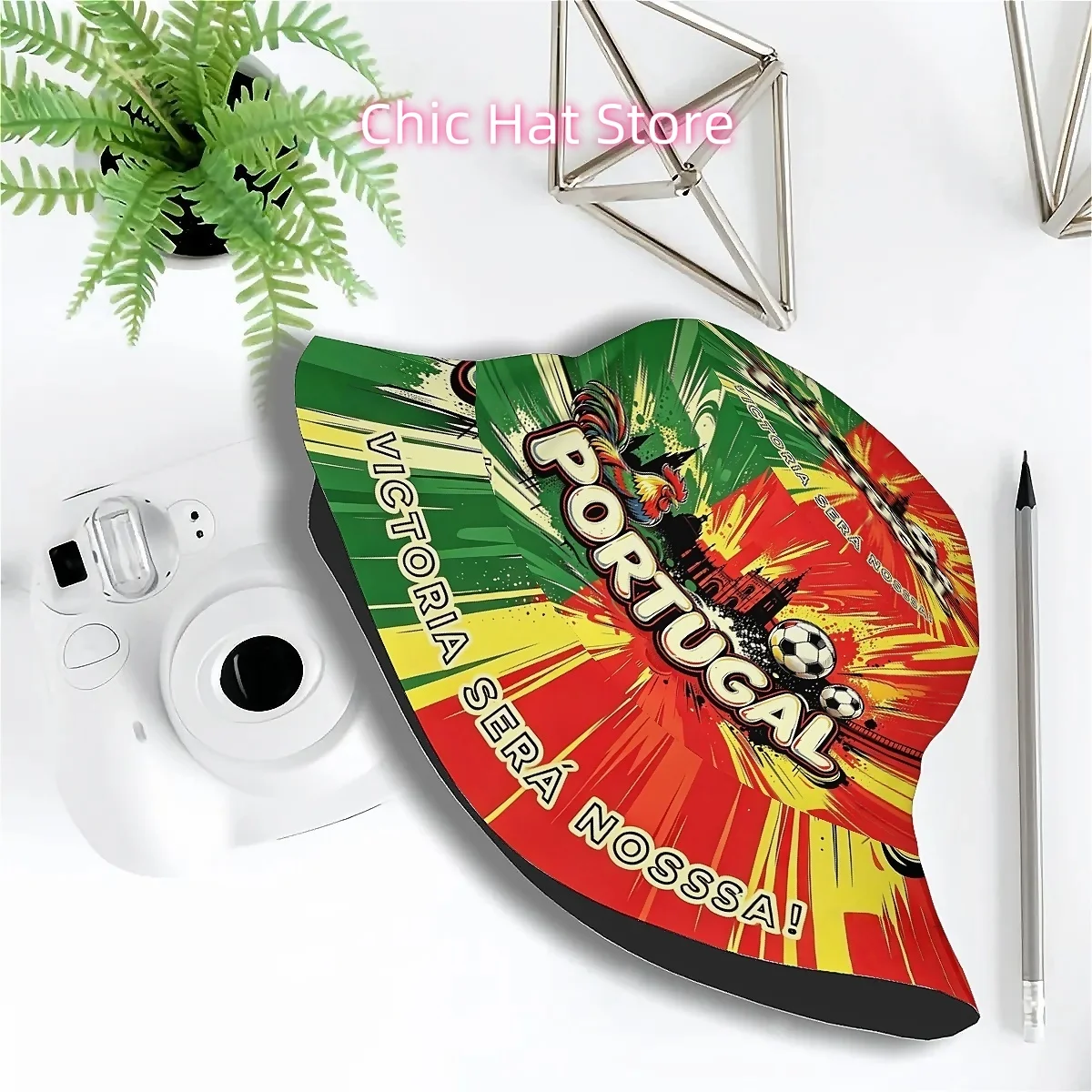 1pc Portugal Football Lover Street Art Graffiti Casual Fashion Unisex Printed Fisherman Hat, Stylish Hat with Fun Personalty, Ou