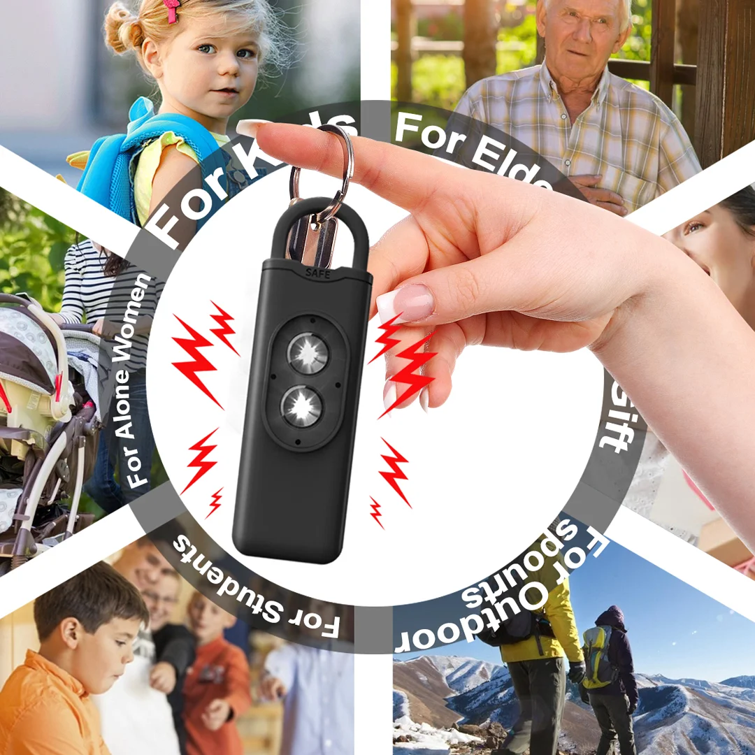 【مساعدة الفتاة!】FreeShip مع 130dB و2 ضوء LED ترقية سلسلة مفاتيح إنذار الجيب الشخصية للنساء شخص السلامة في حالات الطوارئ #5