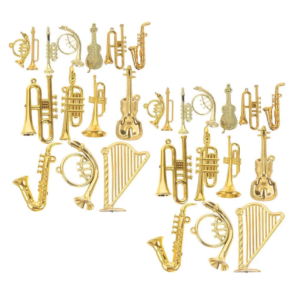 

28Pcs Miniature Instruments Decor for Christmas Tree Small Music Ornaments with Artistic Design Ideal for Dollhouse Craft