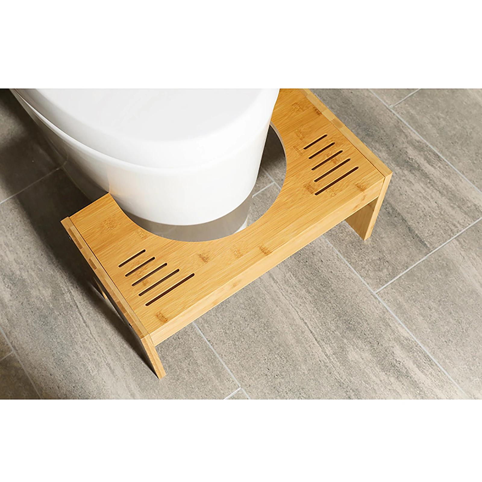 Toilet Stool Chair And Toilet Aid With 7-9 Inch Bamboo Steps For Relieving Constipation And Hemorrhoids In The Elderly