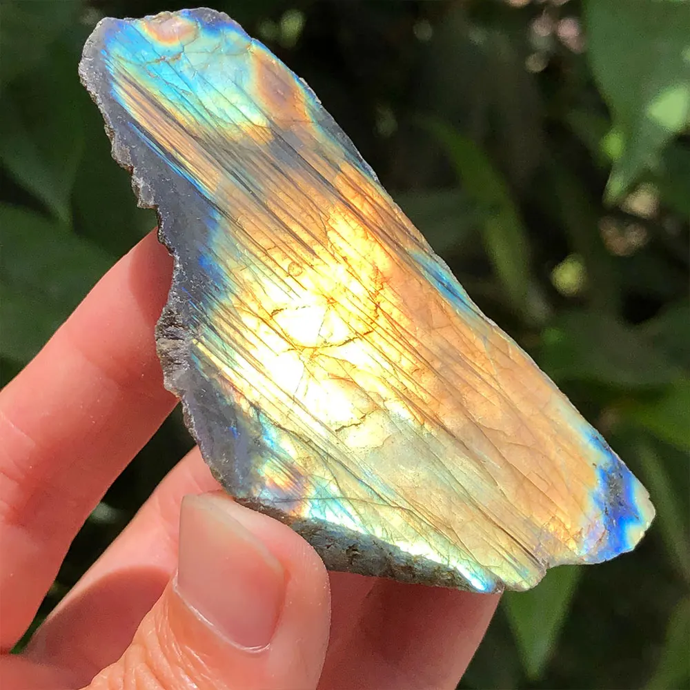 Labradorite Slab Slice Natural Raw Crystals Stones Flashy Quartz Crystal Gemstone Minerals DIY Home Decoration Room Decor Gift