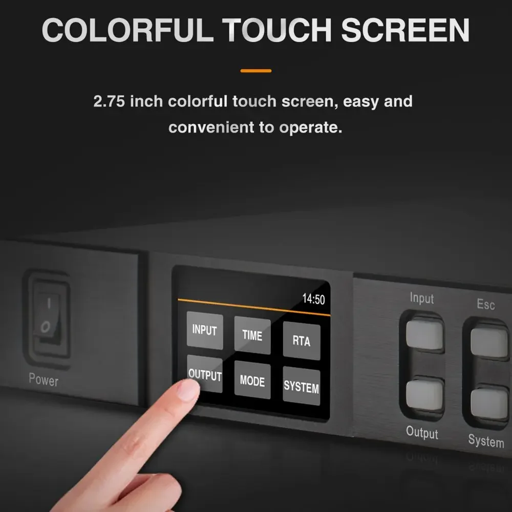 Picture 7: A808 DSP Touchable Screen 8in*8out Line Array Digital Audio Processor Speaker Management System Audio Processor