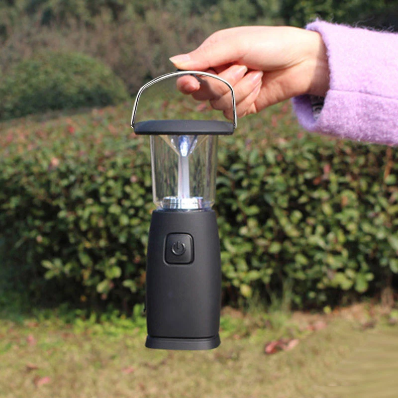 Tent Lanterns For Camping Solar Rechargeable Camping Lamp Outdoor Tent Light With 2 Modes Lightweight Solar Hand Crank Charging