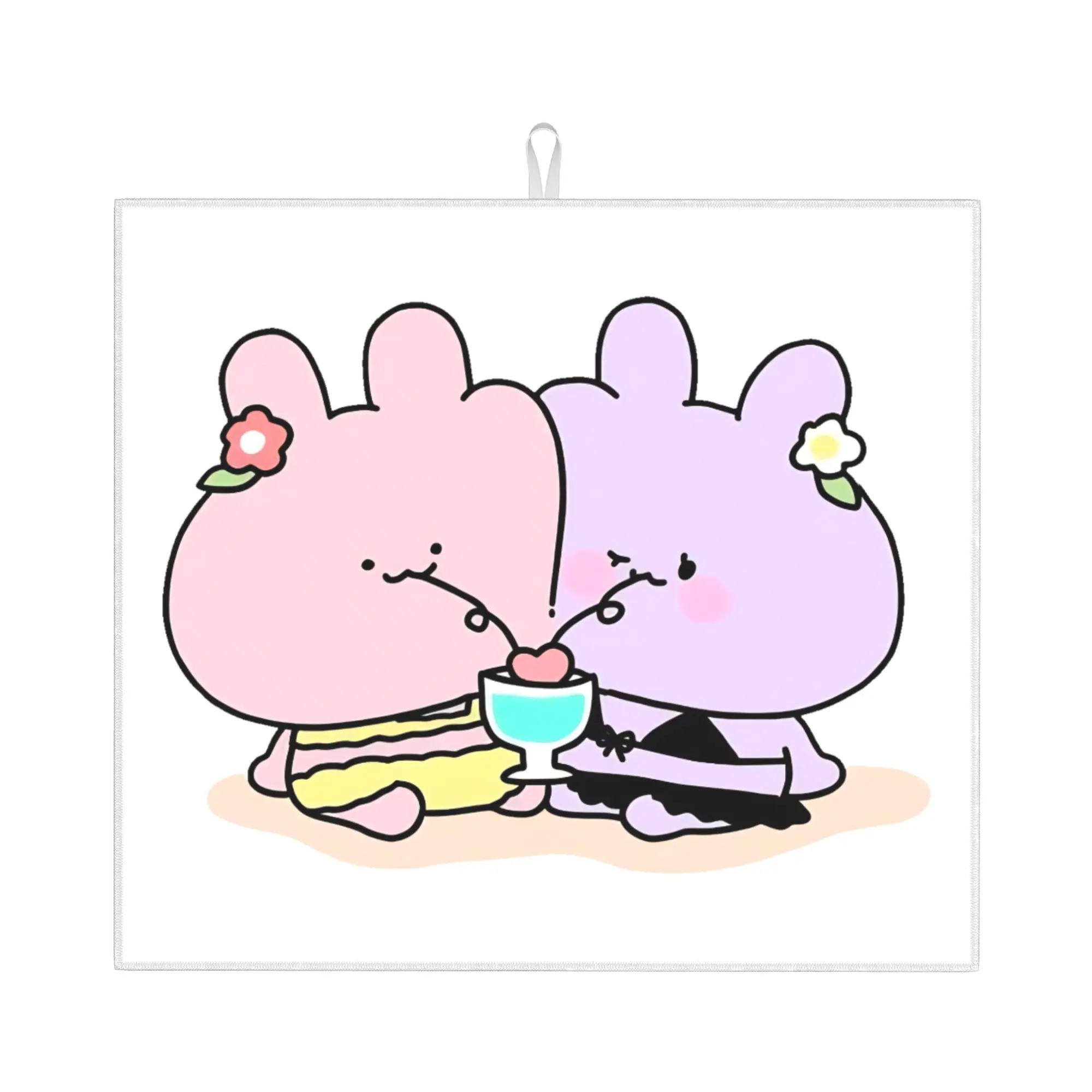 Drying Mat For Kitchen Asamimichaan Anime Cartoons Asamimi Water Absorbent Waterproof On Slip Kitchen Counter Protector Mat
