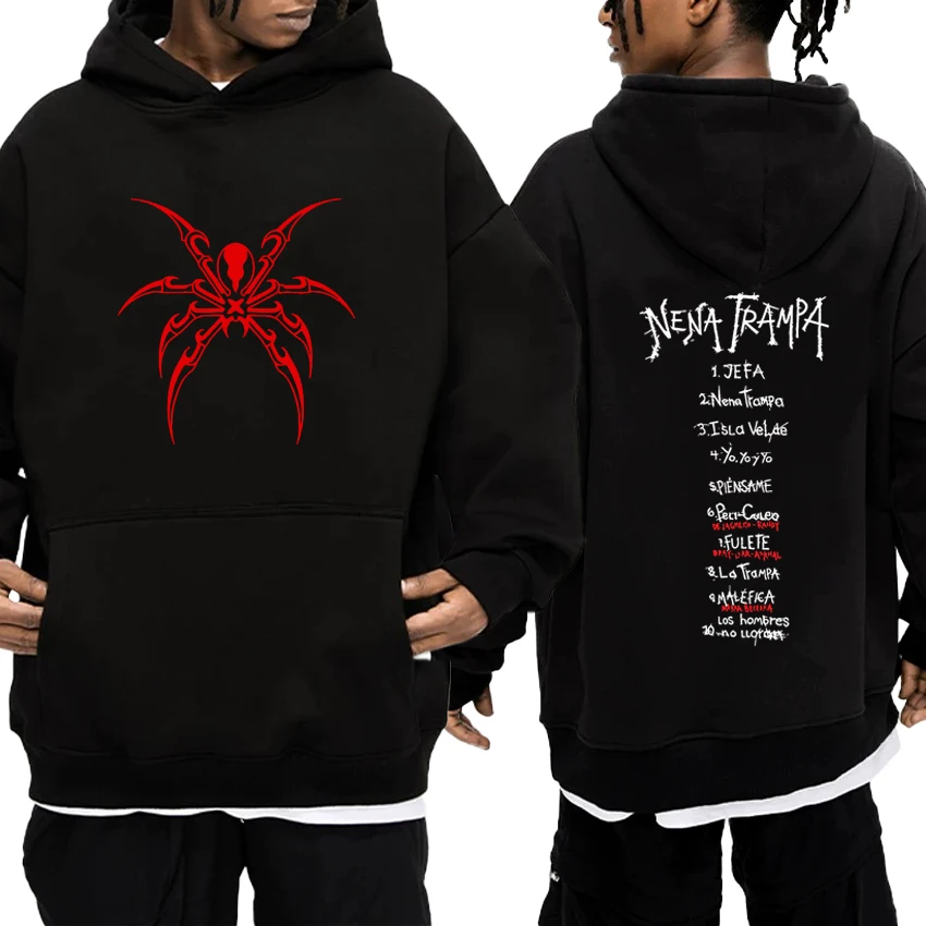 

2025 New in Cazzu Nena Trampa Double Sided print Hoodies Men women harajuku fashion Sweatshirt Unisex Fleece Casual pullovers