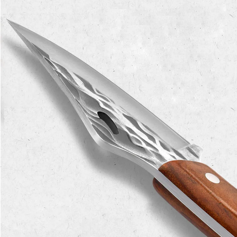 1PC  stainless steel boning knife Carving knife Wooden handle small kitchen knife cutting point super sharp knife