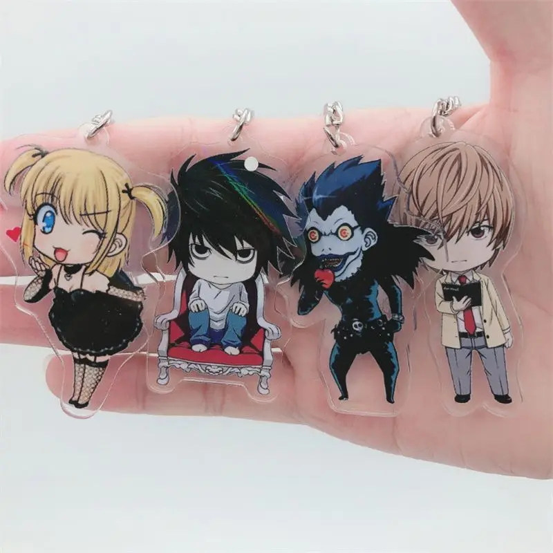 Death Note keychain man anime key chain women key holder cute couples key ring Acrylic Wedding Alloy porte clef Yagami Light