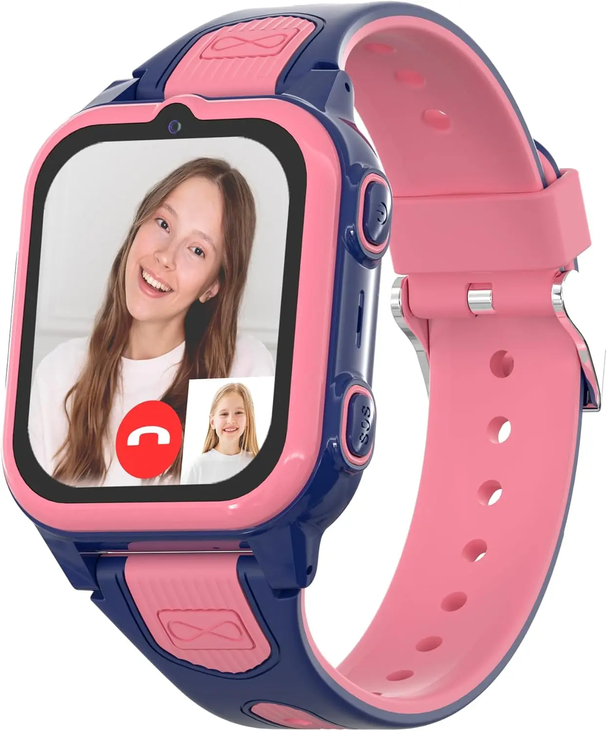

4G Kids Smart Watch with GPS Tracker, Video Calling, SOS Alert, Games for Girls Age 5-12 in Pink