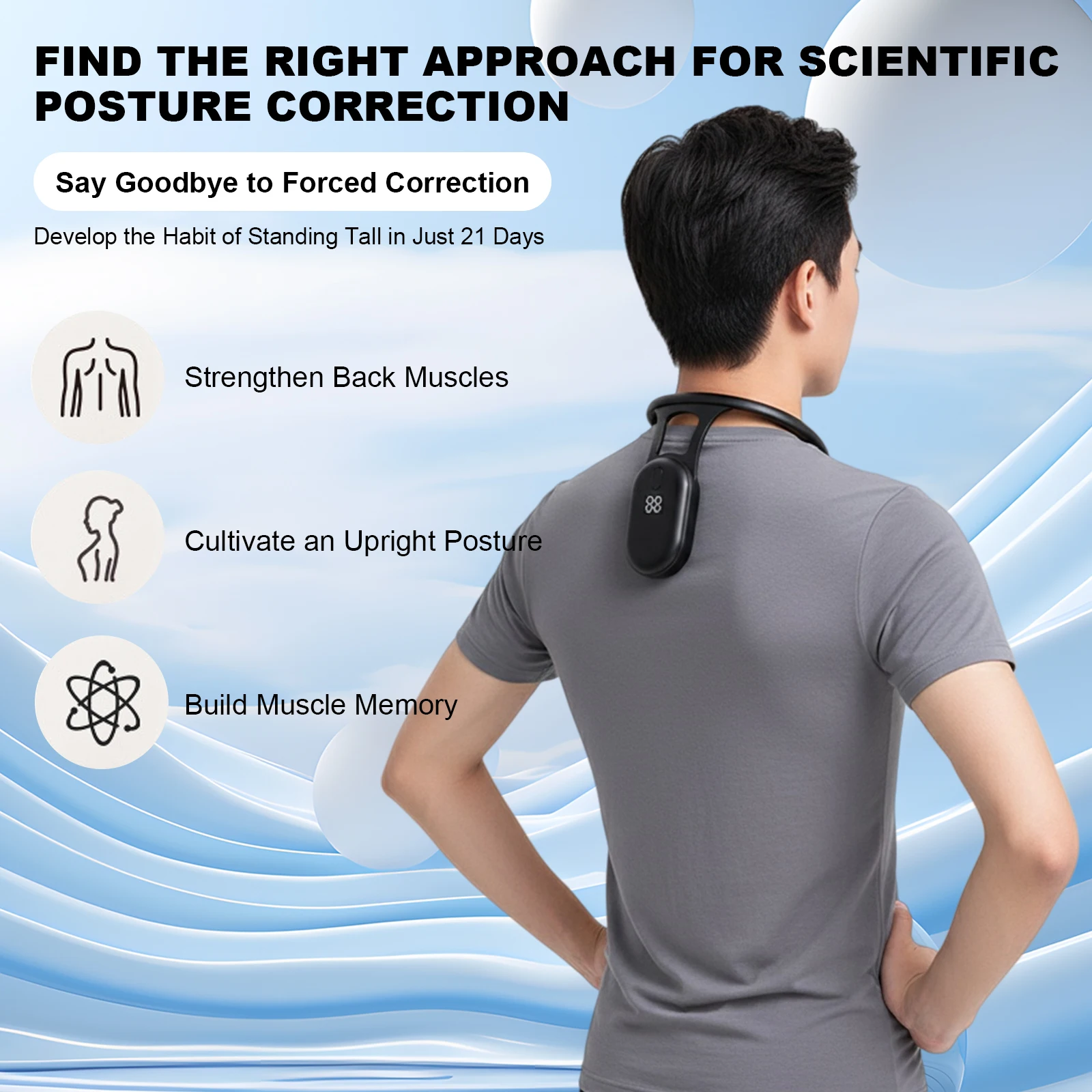Back Straightener with Smart Vibration Reminder Intelligent Posture Trainer Realtime Scientific Monitoring for Men and Women