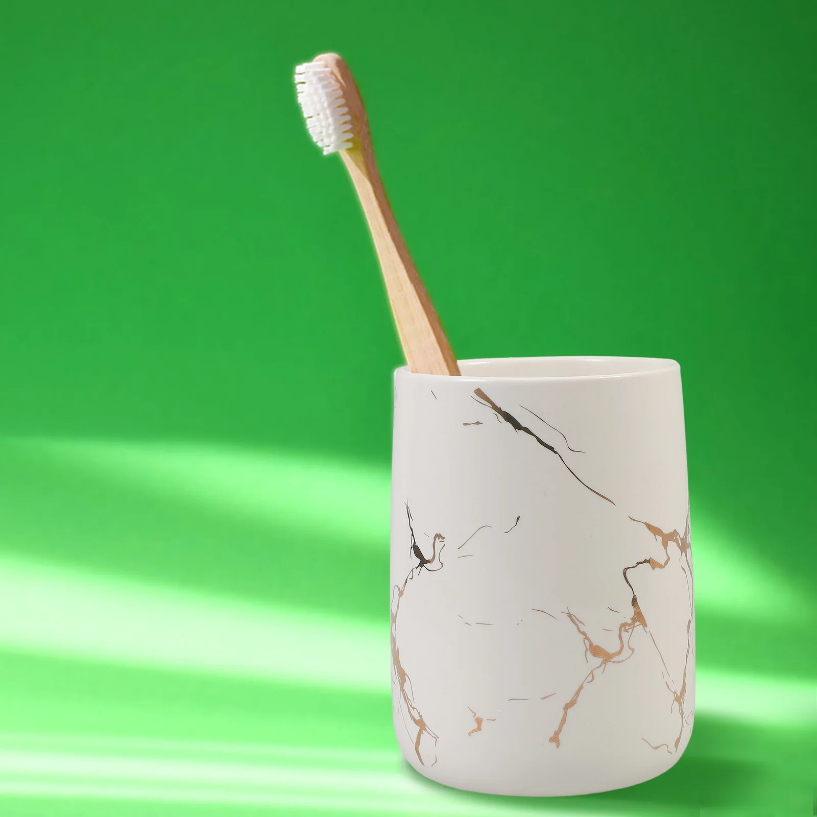 

Marble Effect Ceramic Cup Multipurpose Bathroom Tumbler Toothbrush Holder Smooth Texture Reusable Mouth Wash Cup Home Travel