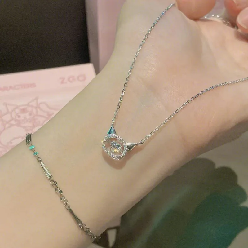 

Miniso cute Kulomi beating heart necklace niche high-end Sanrio agile clavicle chain cartoon sweet style