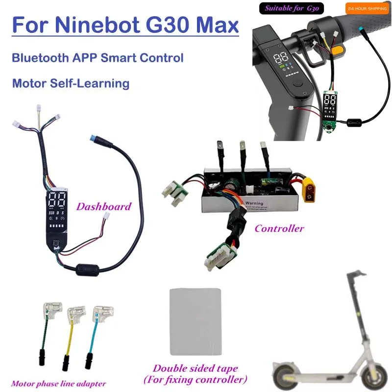 

G30 MAX Controller 1200W 24-63V Wide Voltage Kit for Ninebot Scooter Bluetooth App Dashboard Speed Unlock Adapter Cable Kit