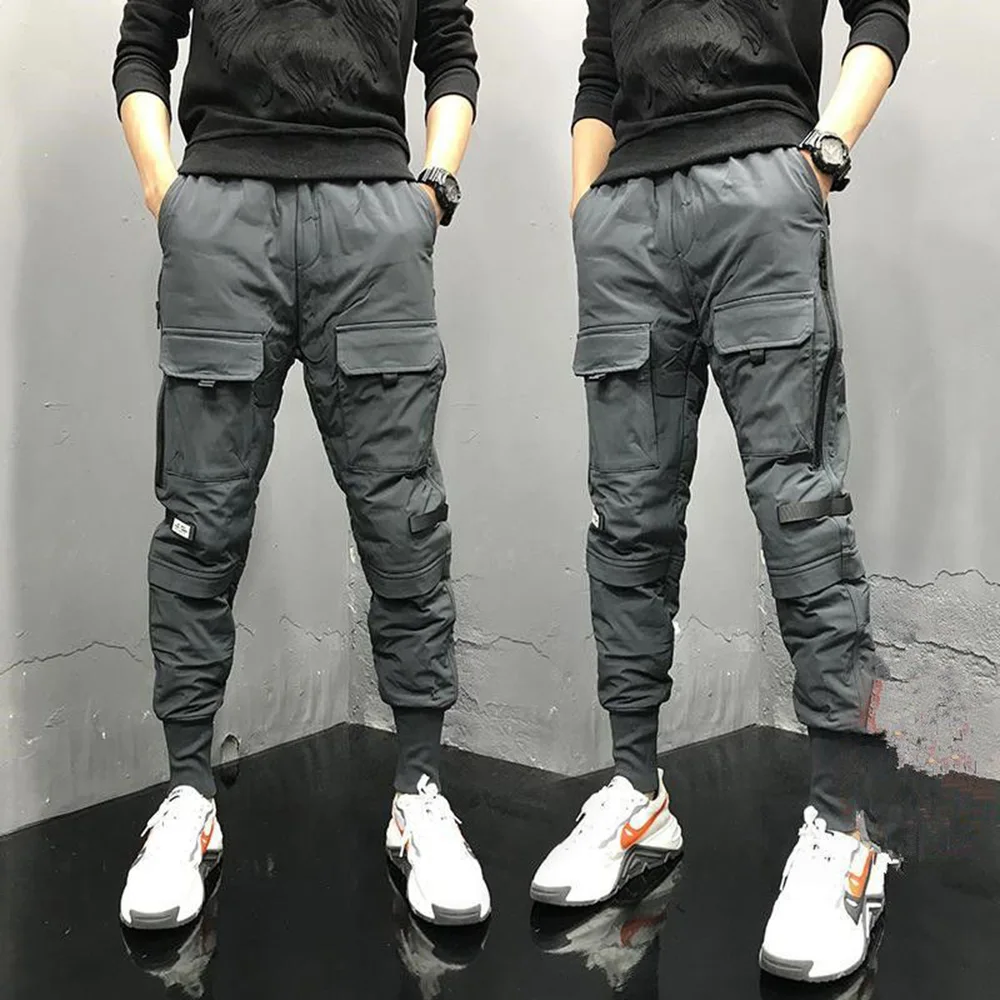 Mens Workwear Cotton Thickened Cuffed Trousers Jogging Streetwear Simple Versatile Casual Warm Comfort Cuffed Trousers 2024 New