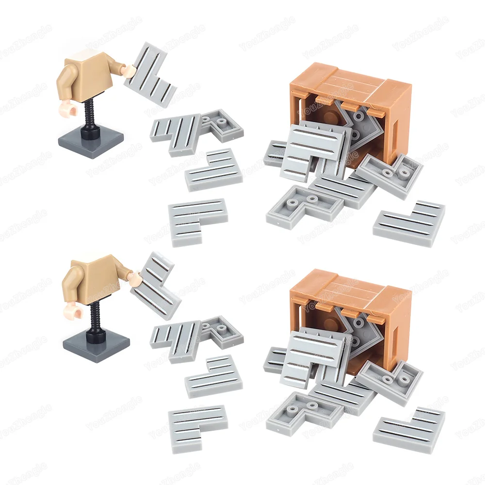 Bloc de construction à motif d'armure en fer imprimé, 2x2, minuscule brique d'angle, figurines MOC, équipement militaire, accessoires, modèle cadeau, jouets, 14719