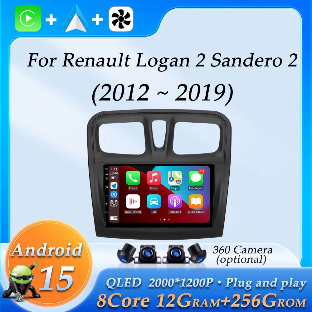 

Беспроводной CarPlay для Renault Logan 2 Sandero 2 2012-2019 автомобильный радиоприемник видео аудио мультимедийный плеер навигация GPS