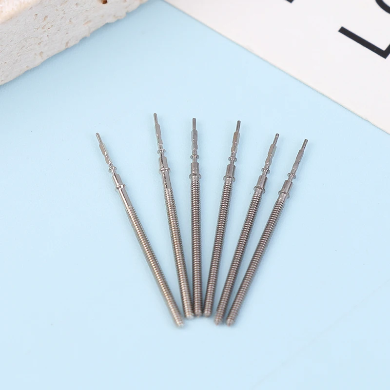 6Pcs Steel Crown Parts Crown Watch Steel Stem For VK63 VK64 VK67 VK68 VK61 Quartz Movement Stem Universal Handle Stem