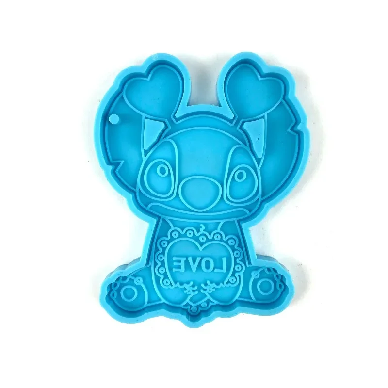 Stitch Disney Cake Silicone Mold Letter Keychain DIY Resin Mold Polymer Clay Necklace Jewelry Making Molds Chocolate Molds Gift