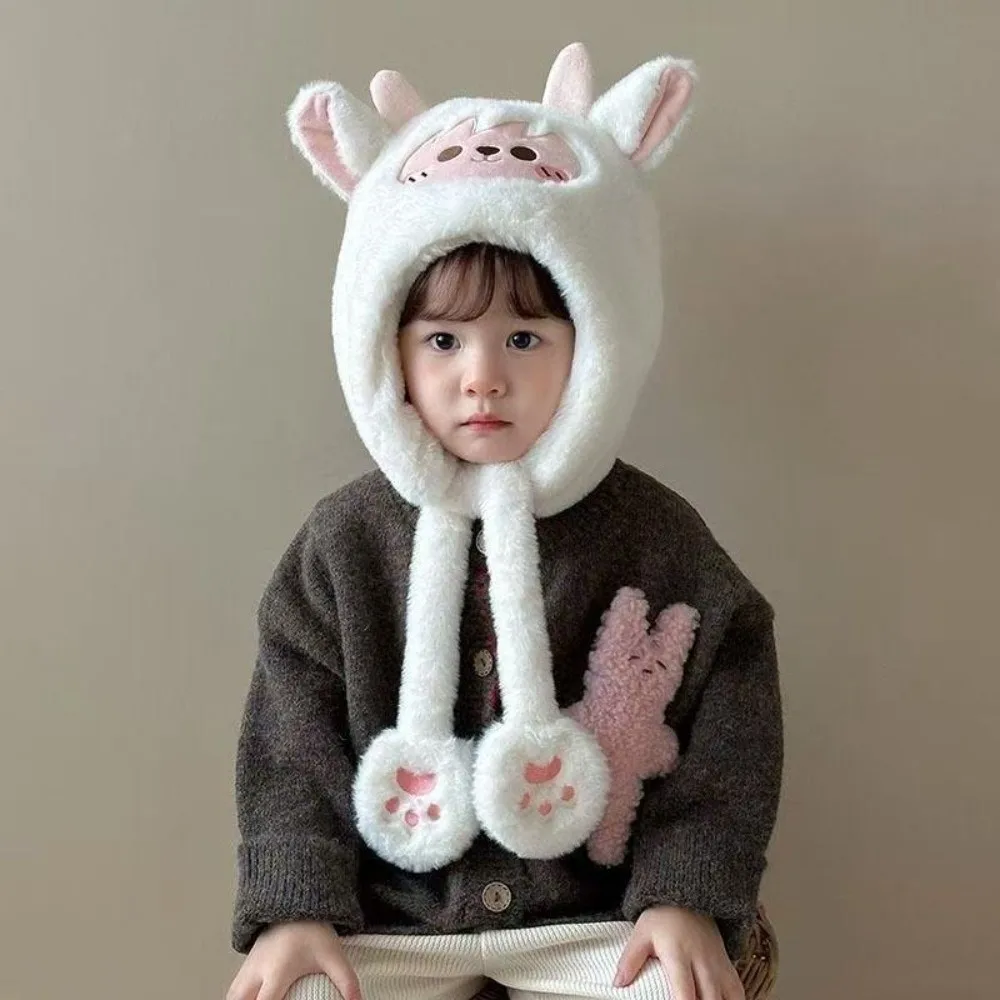 

Cute Integrated Hat Scarf Set Windproof Coldproof Pullover Cap Warm Ear Protection Hat