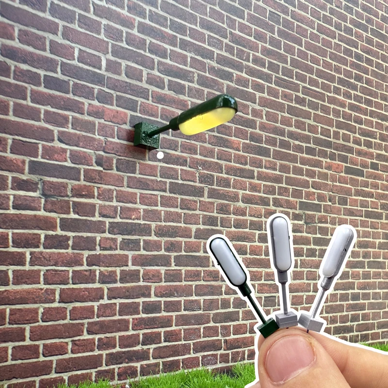 3cm miniature simulation model outdoor wall lamp Model factory community building 3V wall light warm white sand table lighting
