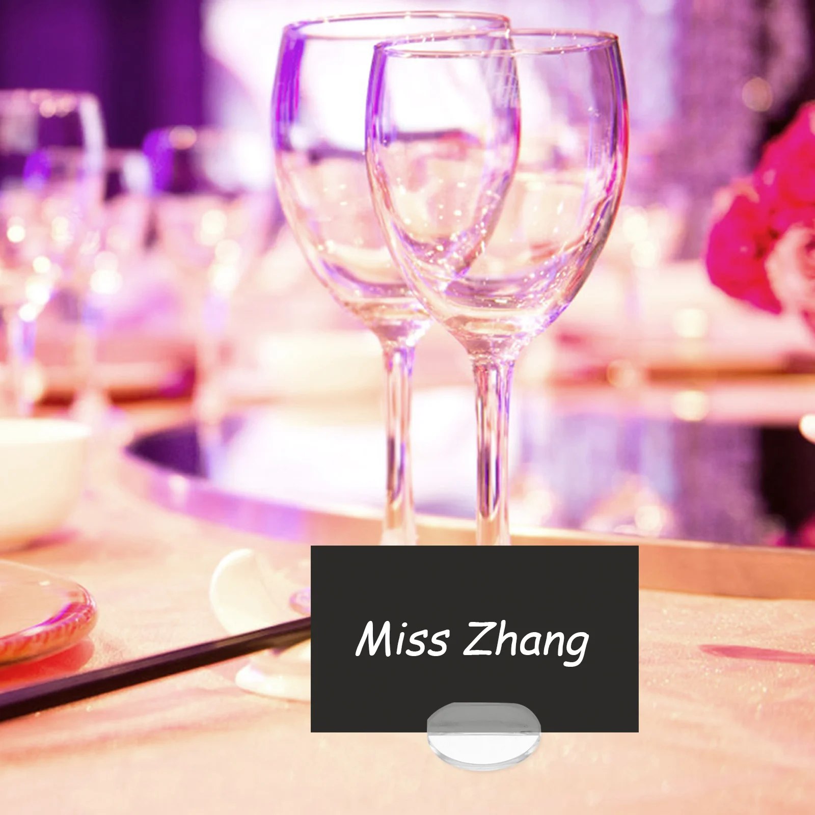 50 Pcs Round Transparent Card Holder Piles Game Business Display Pocket Multiple Table Number