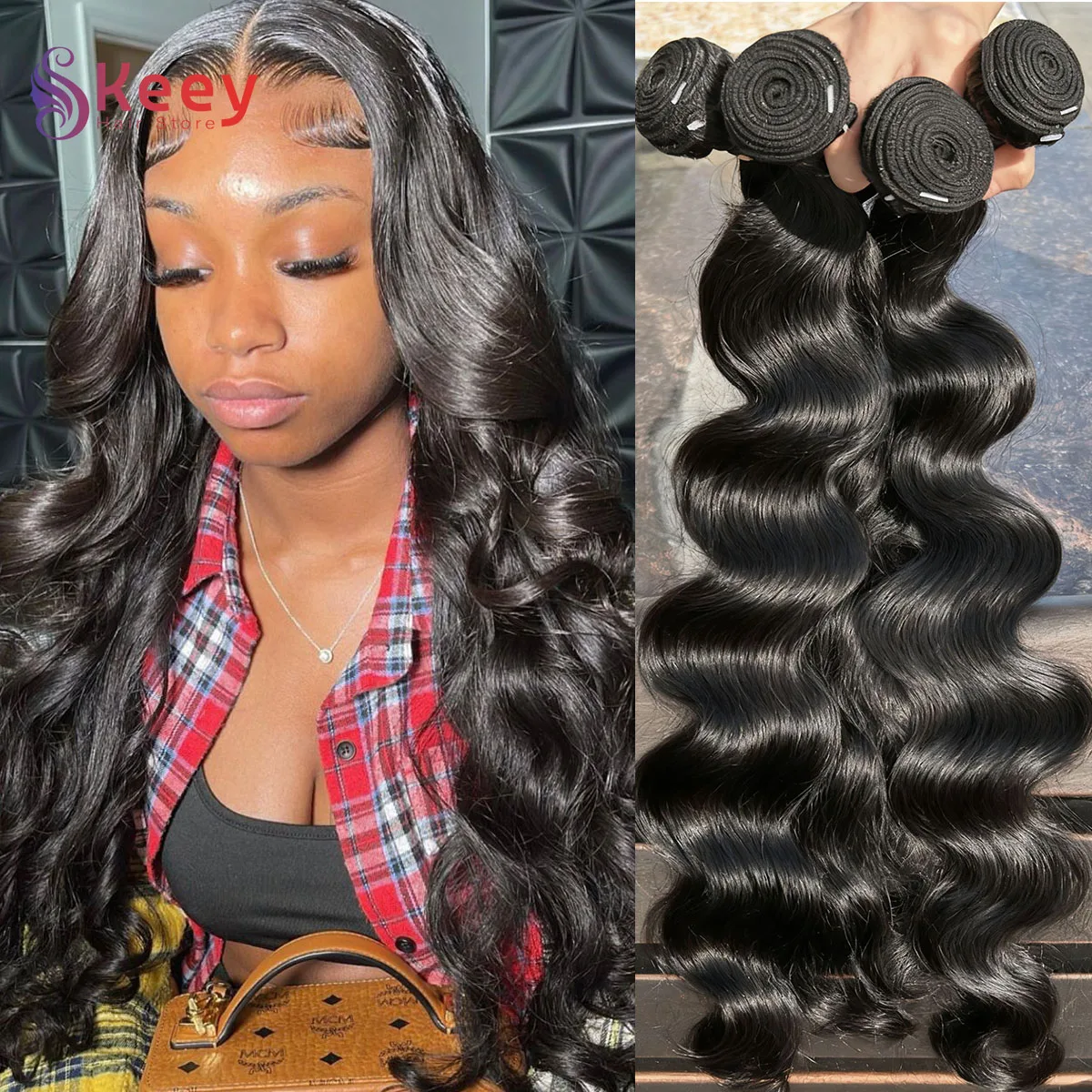 

30 32-дюймовые пучки человеческих волос объемной волны 16А Бразильские необработанные девственные волосы для наращивания плетения 100% человеческие волосы 1 3 4 пучка для женщин