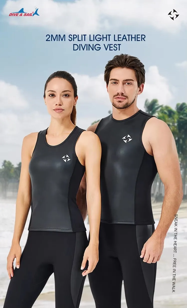 Männer Frauen 2MM Neopren Glattes Haut Neoprenanzug Weste Surfen Schwimmen Tauchen Anzug Westen Triathlon Für Scuba Schnorcheln Speerfischen Tops – Detail 1