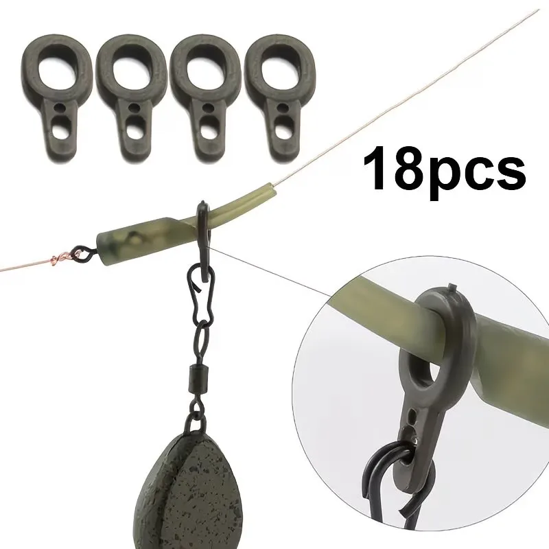 YOTO 18 Stück Karpfen-/Angelschnur-Schieberinge, Anti-Tangle-Gummiringe für Ronnie Rig & Method Feeder