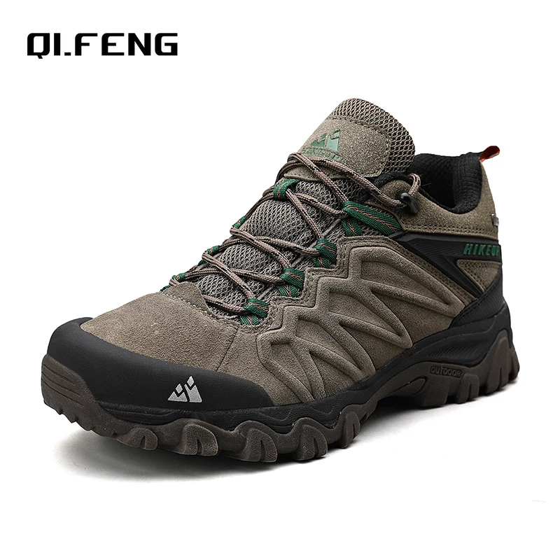 

Men's Genuine Leather Walking Shoes Autumn Winter Couples Casual Shoes Outdoor Men's Sneaker Mountaineering Large Footwear