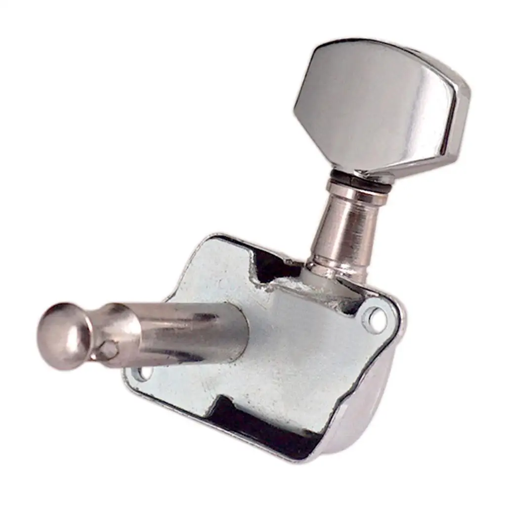 Electric Key Tuners 6PCS Semi Closed Machine Heads Silver Tuning Pegs for Auto Tuner Guitar