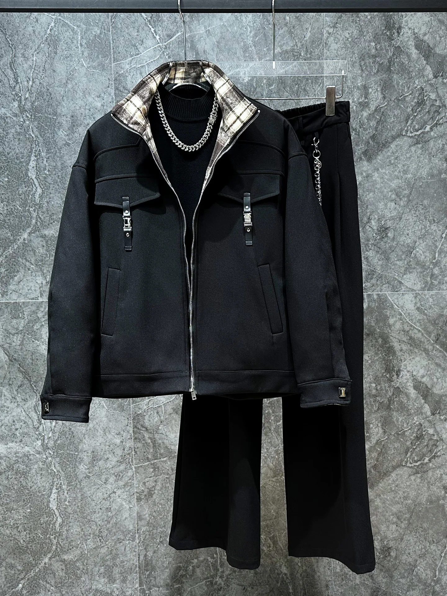 

Модная мужская хлопковая куртка в стиле пэчворк, рабочая одежда в американском стиле, молодежная модная верхняя одежда с декоративной молнией, свободный крой, осень-зима