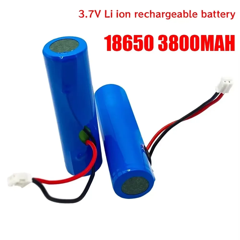 100% Original 3.7V 18650 Lithium Battery Pack 1S1P Rechargeable with PCB DIY Plug for Speaker Emergency Light Radio Power Bank