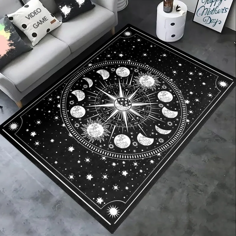 Moon Goddess Flannel Carpet Living Room Large Carpet Bathroom Rugs Anti Slip and Dirt Resistant Bedroom Carpet Rugs Living Room