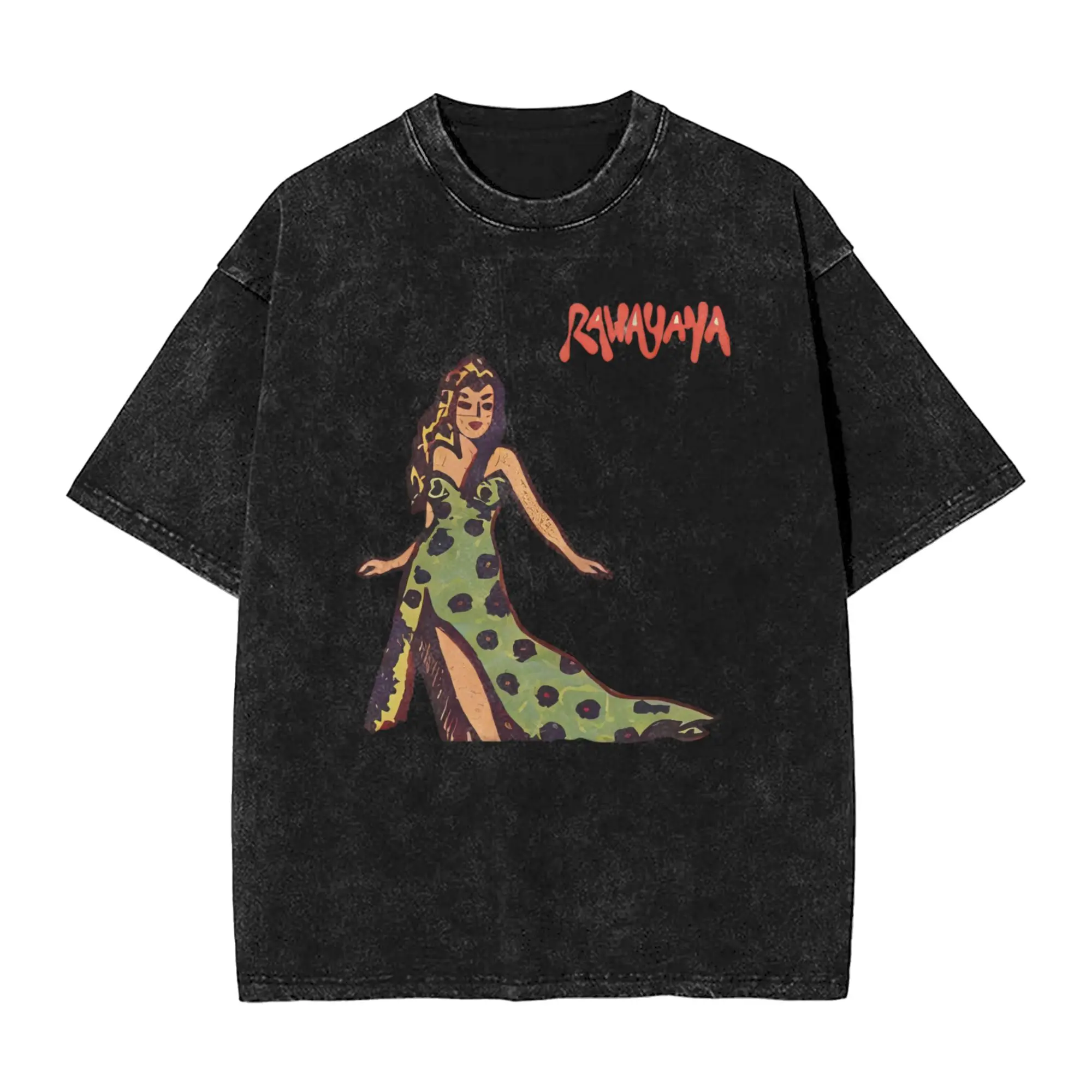 Harajuku Washed Shirts Rawayana ¿Donde Es El After? 2026 Album Outfit Fashion T-Shirts Oversize  Streetwear