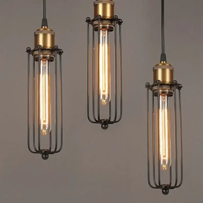 Industrial Style Creative Restaurant Small Chandelier American Retro Iron Bar Table Cafe Internet Cafe Box Industrial Style Lamp
