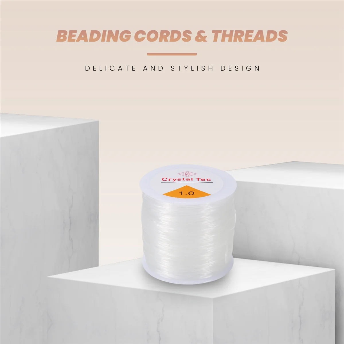 ABQR 1 مللي متر واضح حبة الحبل كريستال مطاطا بسط سوار سلسلة لصنع المجوهرات قلادة سوار الديكور الموضوع 1.0 مللي متر #3