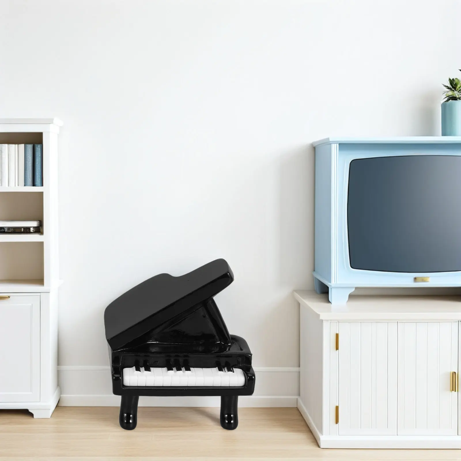 

10Pcs Miniature Piano Ornament Resin Crafted Fine Detail Dollhouse Musical Instrument Decor for Living Room Office Studio